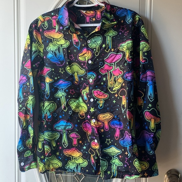 Womens Shirts Oversized Tops Dressy Casual Button Down Long Sleeve Loose Blouse - Picture 5 of 9